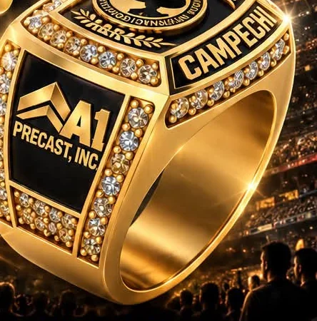 Anillo de campeón de oro con diamantes de la Copa Mariachi