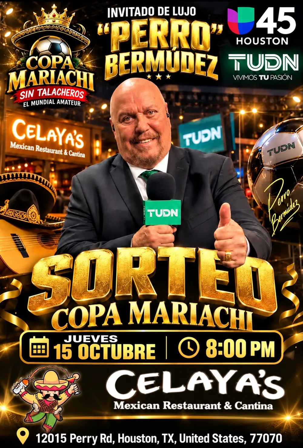 Flyer: sorteo oficial con el Perro Bermúdez